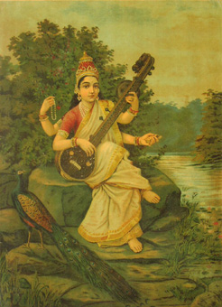 Sarasvati was known as goddess of books, learning, and knowledge