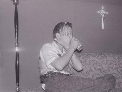 Dad hiding