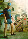 Dad in African village